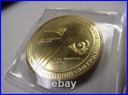 PREOWNED NFL SUPERBOWL COMMEMORATIVE 4 GOLD COIN COLLECTION WithCASE & CERTS