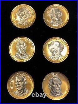 PRESIDENTIAL DOLLAR $ 37 PCS COIN SET With Display BOX Gold Platinum Highlighted