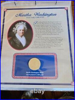 PRESIDENT COIN COLLECTION G Washington/Martha Medal-Jackson W Alaska, DC State