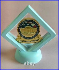 PRESIDENT DONALD J. TRUMP CHALLENGE COIN With FLOAT DISPLAY & CERT OF AUTHENTICITY