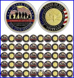 Pack of 50 Soldier Squad Army Coins Thank You for Your Service Challenge Coin