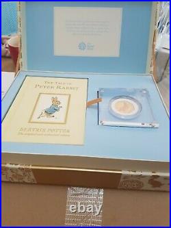 Peter Rabbit 22ct Gold coin and book set 2017 new boxed limited edition