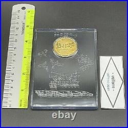 Pokemon Lugia Medal JR East 1999 Stamp Rally Gold Coin & Shield with a box JPN