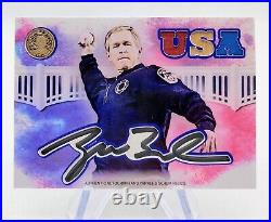 President George W. Bush AUTOGRAPH RELIC CARD! First Pitch Signed 14k Gold Coin