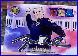 President George W. Bush AUTOGRAPH RELIC CARD! First Pitch Signed 14k Gold Coin