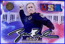 President George W. Bush AUTOGRAPH RELIC CARD! First Pitch Signed 14k Gold Coin