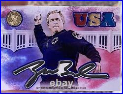 President George W. Bush AUTOGRAPH RELIC CARD! First Pitch Signed 14k Gold Coin