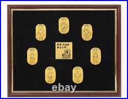 Pure gold Seven Lucky Gods oval coin collection Commemorative coins j13