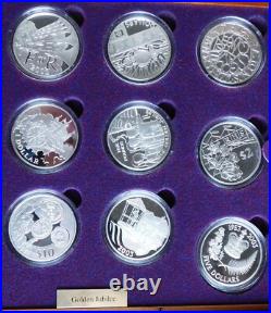 Queen Elizabeth II Golden Jubilee Coin Collection 2002 Silver Proof 24 Coin Set