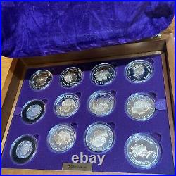 Queen Elizabeth II Golden Jubilee Silver Proof Collection 24 Coin Set 2002