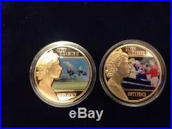 Queen Elizabeth II Reflections On A Reign 24ct Gold Plated Enamel Coin Set