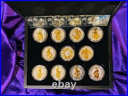 Queens Beasts 2 Oz Silver Bullion Gold Gilded 11 Coin Set Complete Collection
