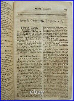 RARE 1785 The Boston Magazine (June)Coins/Gold Value Bowdoin, Governor of Mass