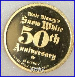 RARE 1987 SNOW WHITE 1/10thoz. 999 Gold Coin Ltd Ed COA LOW S#674 / 5000 FREE SH