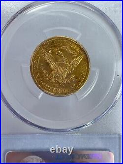 RARE CAC 1884-CC, PCGS, AU 58 $5 Gold Half Eagle Battle Born Nevada Collect