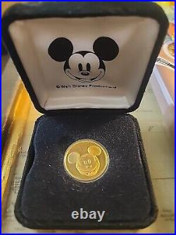 RARE DISNEY 22 ktk Gold Plated / Mickey Mouse / Medallion, Coin, Medal, Token