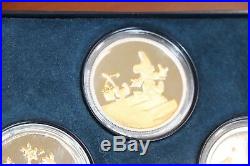 RARE Disney Fantasia 50th Ann. Silver and Gold Proof LTD 7-Coin Set with COA
