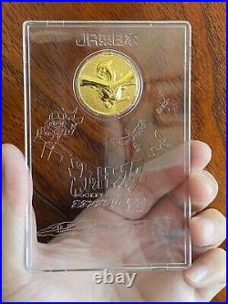 RARE Nintendo Pokemon Stamp Rally 1999 JR East Lugia Gold Coin With Case