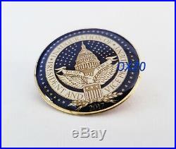 RARE Official Donald Trump 2017 1 Inaugural Seal Label Pin Gold 45 MAGA Coin