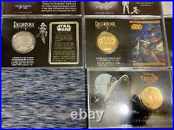 RARE STAR WARS WALT DISNEY WORLD PASSHOLDER WEEKEND GOLD COINS & CASES Lot Of 13