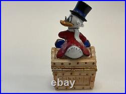 RARE Scrooge McDuck Disney Artoria Limoges Box Wish Box Trinkets with Gold Coin