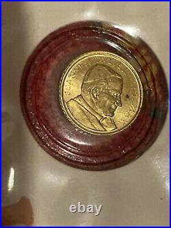 RARE VINTAGE LOT 8K Solid Gold COIN miniature Gold coins COLLECTION POPES