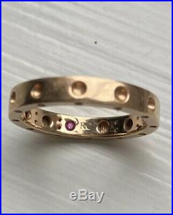 ROBERTO COIN Authentic Rose Gold Pois Moi 18K Ring Symphony Collection Sz 6