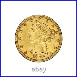 Random Year $5 Liberty Half Eagle AU Gold Coin United States Mint