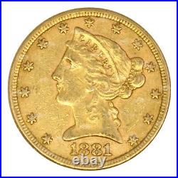 Random Year $5 Liberty Half Eagle Circulation Gold Coin