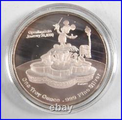 Rare 1993 Disney Mickey Toontown Opening Date 1ozt. 999 Silver Proof Round Gold