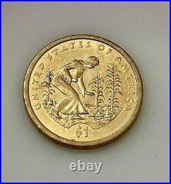 Rare 2009-P Sacagawea US Dollar Coin Rim Lettering Collectible $1 Gold