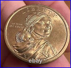 Rare 2009-P Sacagawea US Dollar Coin Rim Lettering Collectible $1 Gold