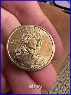 Rare 2009-P Sacagawea US Dollar Coin Rim Lettering Collectible $1 Gold