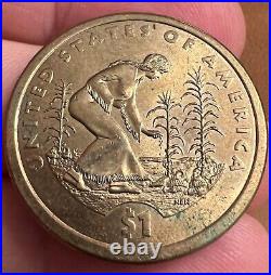 Rare 2009-P Sacagawea US Dollar Coin Rim Lettering Collectible $1 Gold