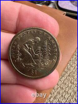 Rare 2009-P Sacagawea US Dollar Coin Rim Lettering Collectible $1 Gold