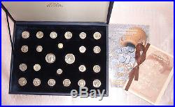 Rare Collection 24 Ancient Greek Coins Pure Silver 950, 1 Gold Plated 24 K