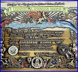 Rare Navy USN Chiefs Mess CPO Challenge Coin Golden Shellback Certificate Coin