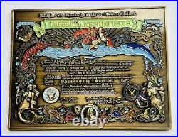 Rare Navy USN Chiefs Mess CPO Challenge Coin Golden Shellback Certificate Coin