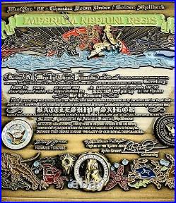 Rare Navy USN Chiefs Mess CPO Challenge Coin Golden Shellback Certificate Coin