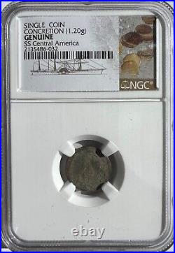 Rare Ss Central America Shipwreck Encrusted Ngc 1.20 Gram Coin Pretty Cool