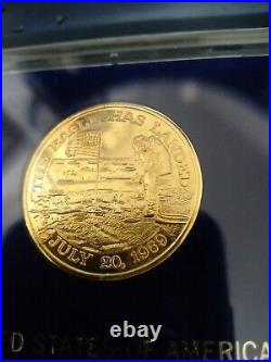 Rare Vip Apollo 11 Mfa Flown Metal Nasa Columbia Eagle Moon Gold Medal Coin