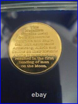 Rare Vip Apollo 11 Mfa Flown Metal Nasa Columbia Eagle Moon Gold Medal Coin
