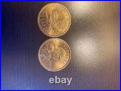 Rare coin 2001-d dollar coin best condition color gold these are for collection