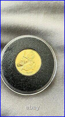 Rarities Mint Disney Dopey 1/4 Ounce. 999 Fine Gold Coin