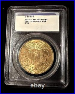 Rive d'Or Collection 1914-D US Gold $20 Saint-Gaudens Double Eagle PCGS MS63