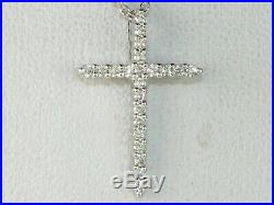 Roberto Coin 18k White Gold Diamond. 11 tcw Cross Pendant Fine Necklace-16-18