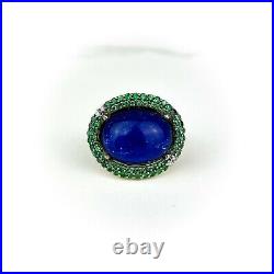 Roberto Coin Art Deco Haute Couture Collection Ring 18k Gold Tsavorite Diamond