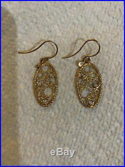 Roberto Coin Bollicine 18K Yellow Gold Earrings with Diamonds French Wire NEW