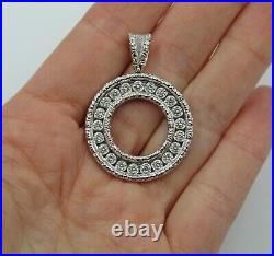 Roberto Coin Cento Collection Diamond Circle Pendant 18K White Gold 1.5 TCW 750