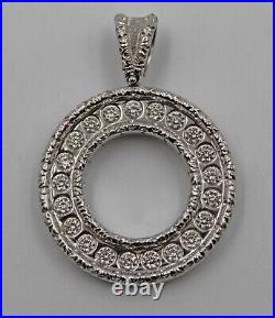 Roberto Coin Cento Collection Diamond Circle Pendant 18K White Gold 1.5 TCW 750